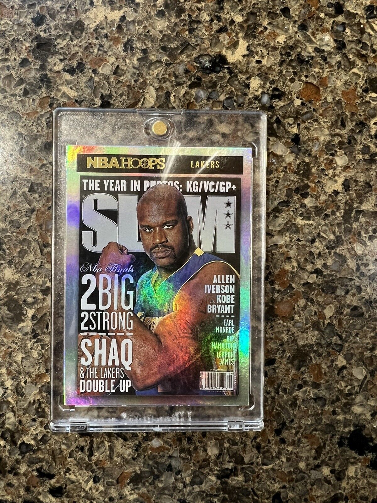 Panini Hoops NBA SLAM Gold Holo Refractor FRAMED Includes Kobe Steph Shaq LeBron