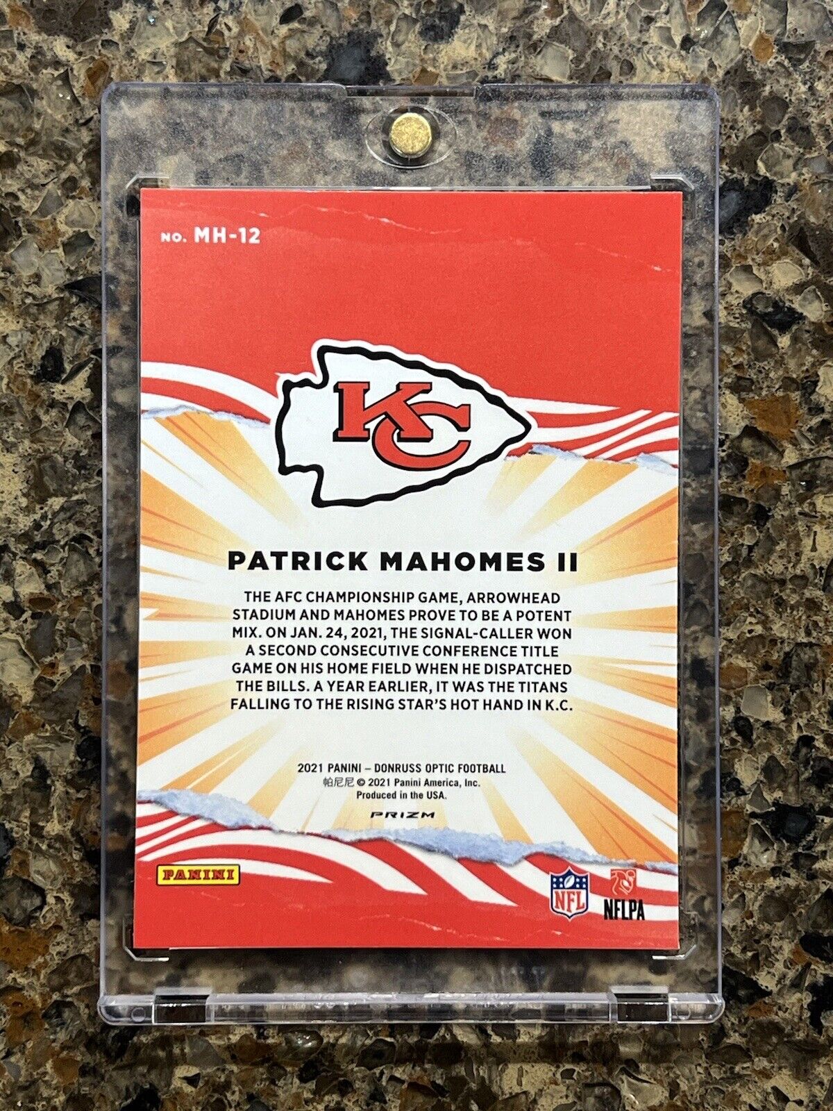 Patrick Mahomes II 2021 Panini Donruss Optic Football MY HOUSE! Prizm Refractor