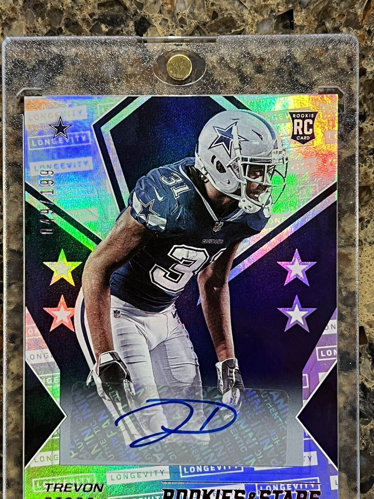 Trevon Diggs RC 2020 Panini Rookies & Stars Refractor 049/199 AUTO Rare Gem Mint