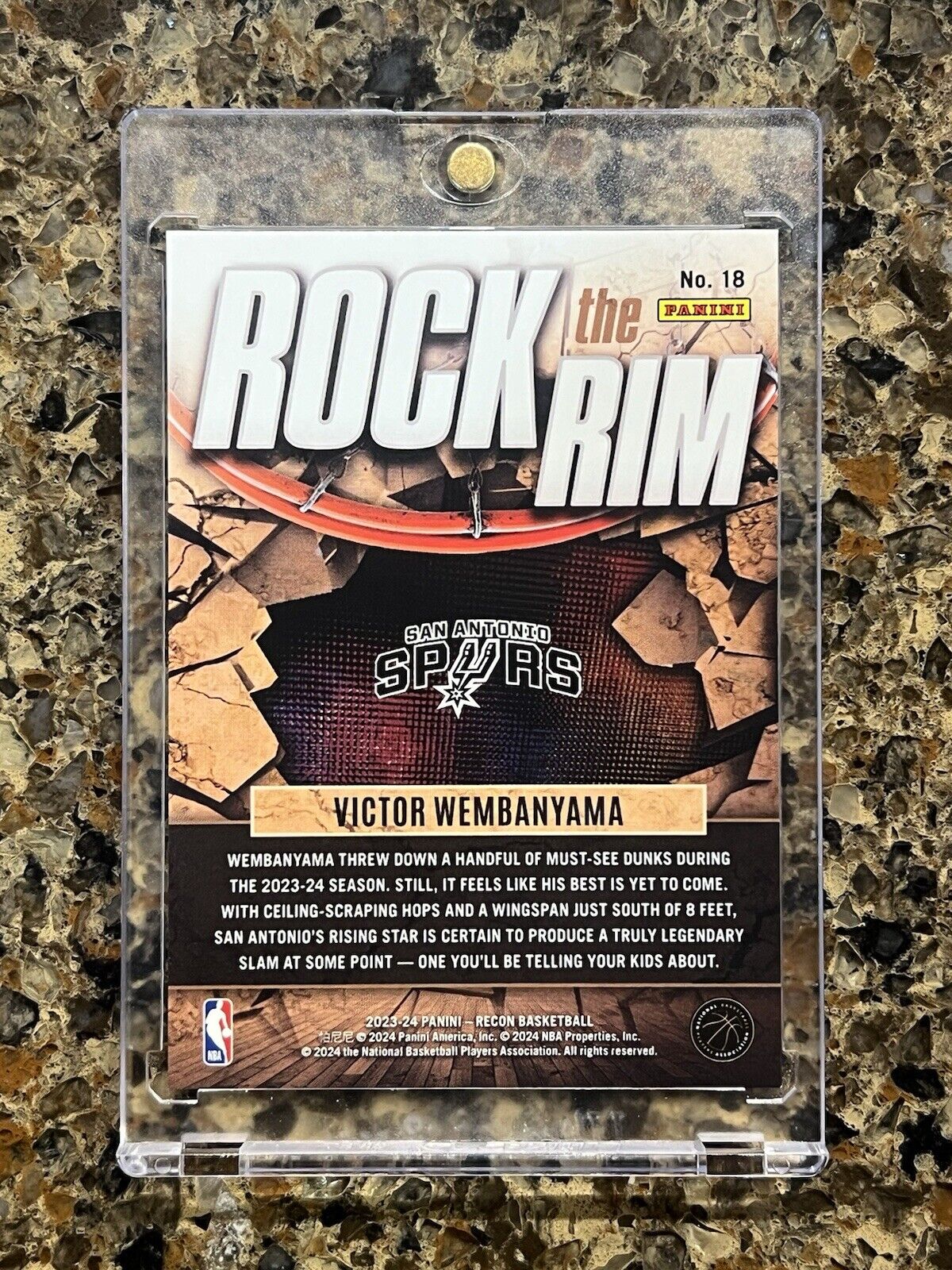 Victor Wembanyama RC 2023-24 Panini Recon ROCK THE RIM Refractor Gem Mint ROOKIE