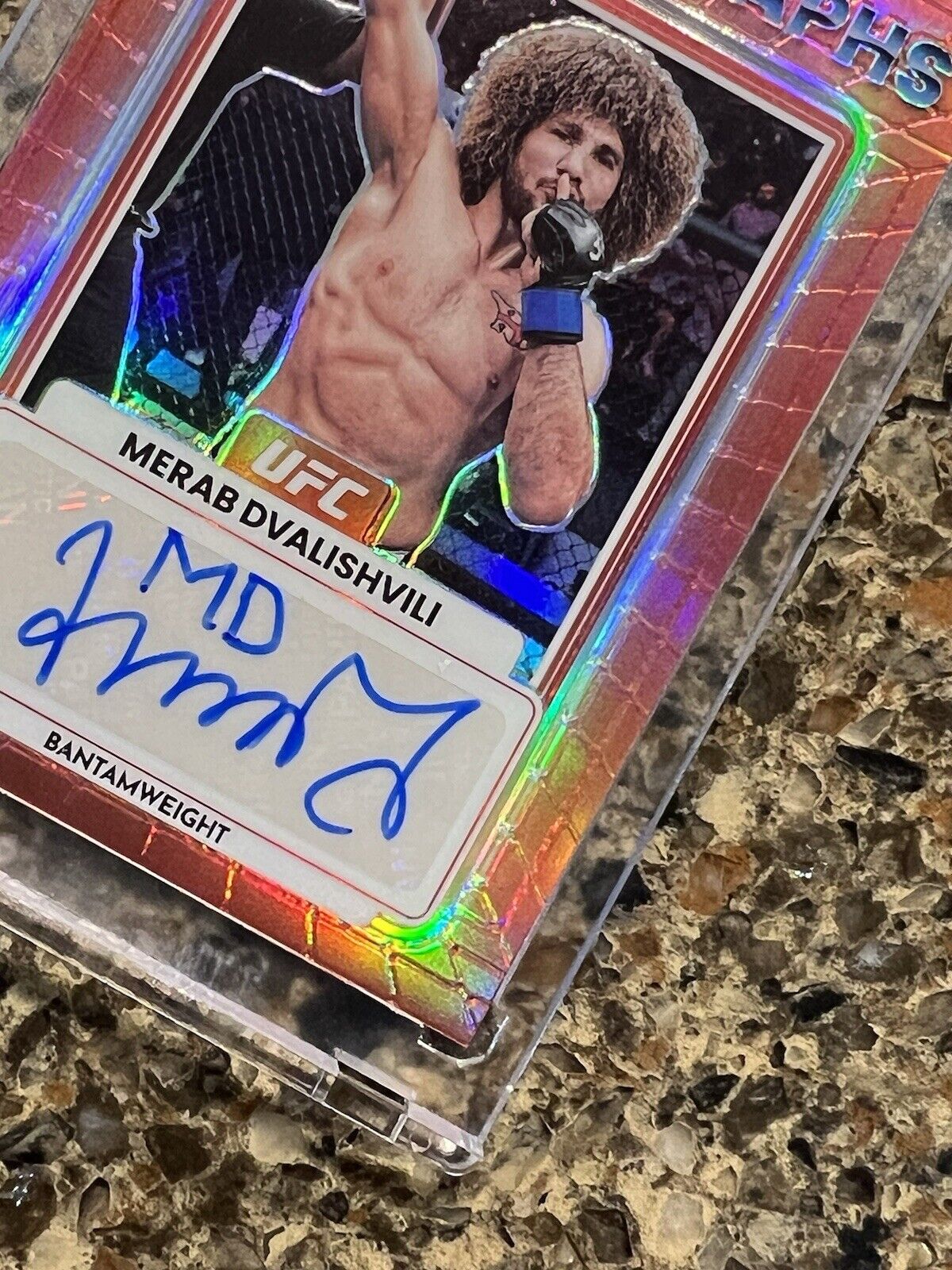 2023 Panini Donruss Optic UFC Merab Dvalishvili Auto Opti-Graphs Red Prizm #/199