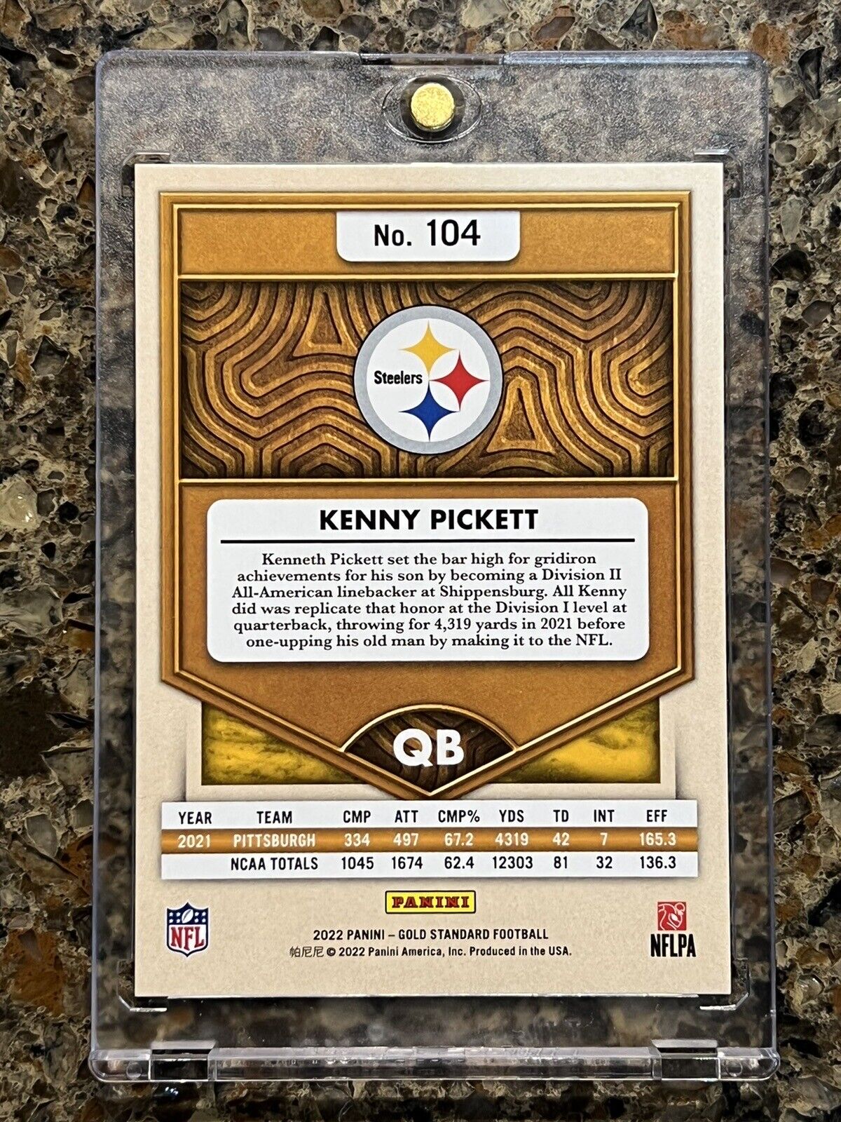 Kenny Pickett RC 2022 Panini Gold Standard Refractor 72/75 SSP Gem Mint Rookie