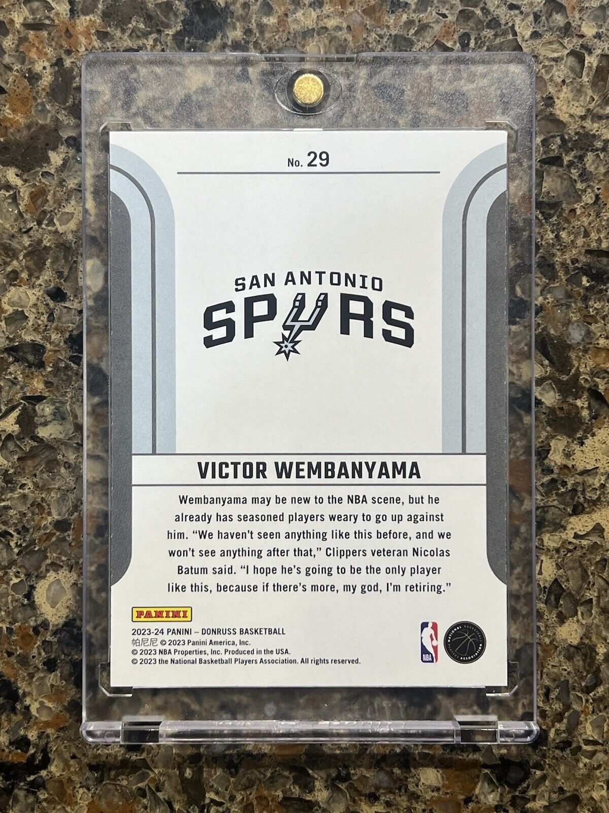 Victor Wembanyama RC 2023-24 Panini Donruss Basketball Franchise Features Rookie