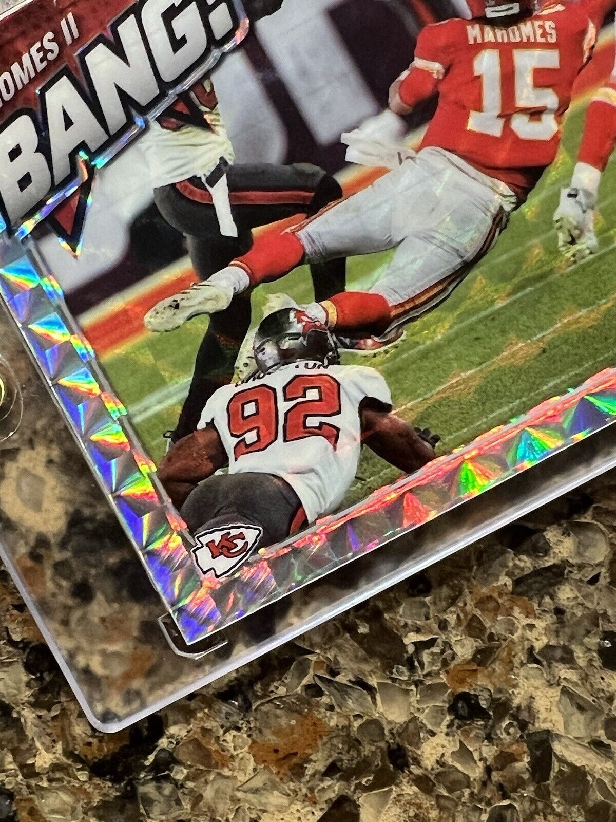 Patrick Mahomes II 2021 Panini Mosaic BANG! Silver Prizm Refractor Rare Gem Mint