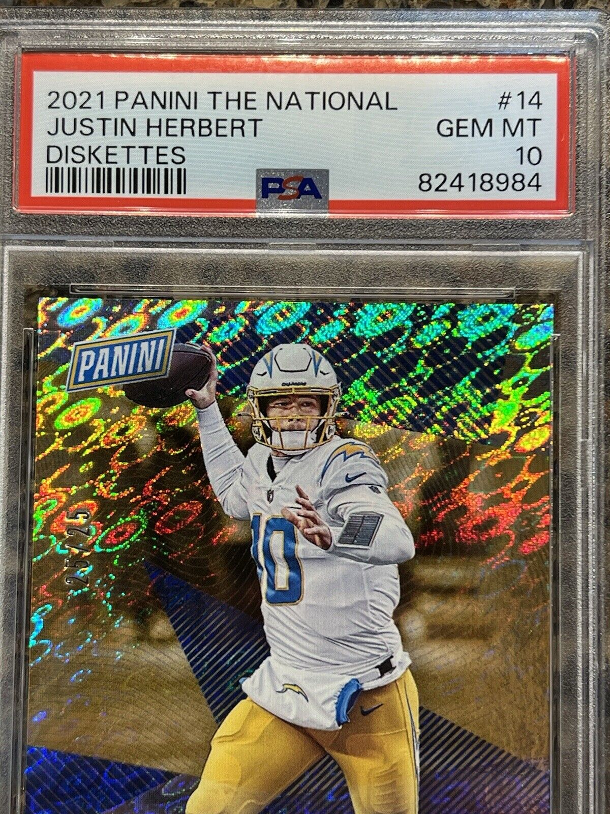 Justin Herbert 2021 Panini The National Diskettes 25/25 RARE SSP Gem Mint PSA 10