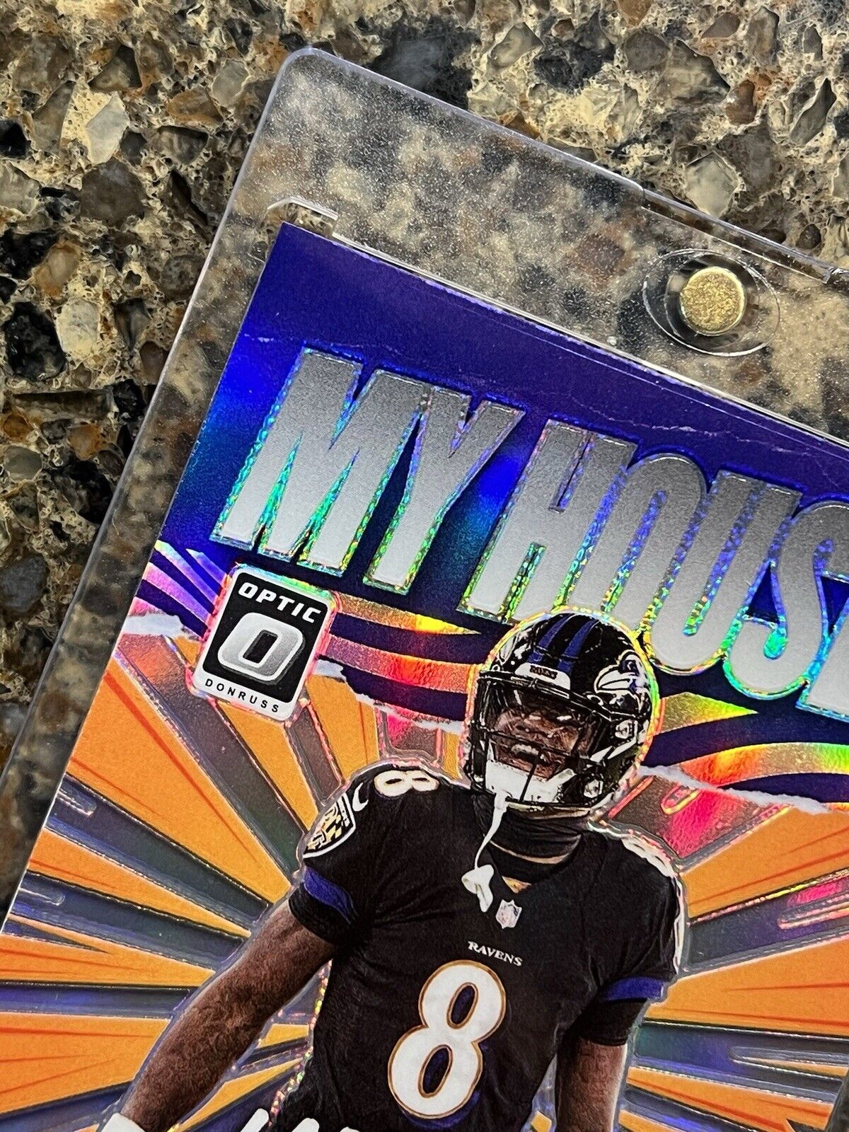 Lamar Jackson 2021 Panini Donruss Optic Football MY HOUSE! Prizm Refractor MINT