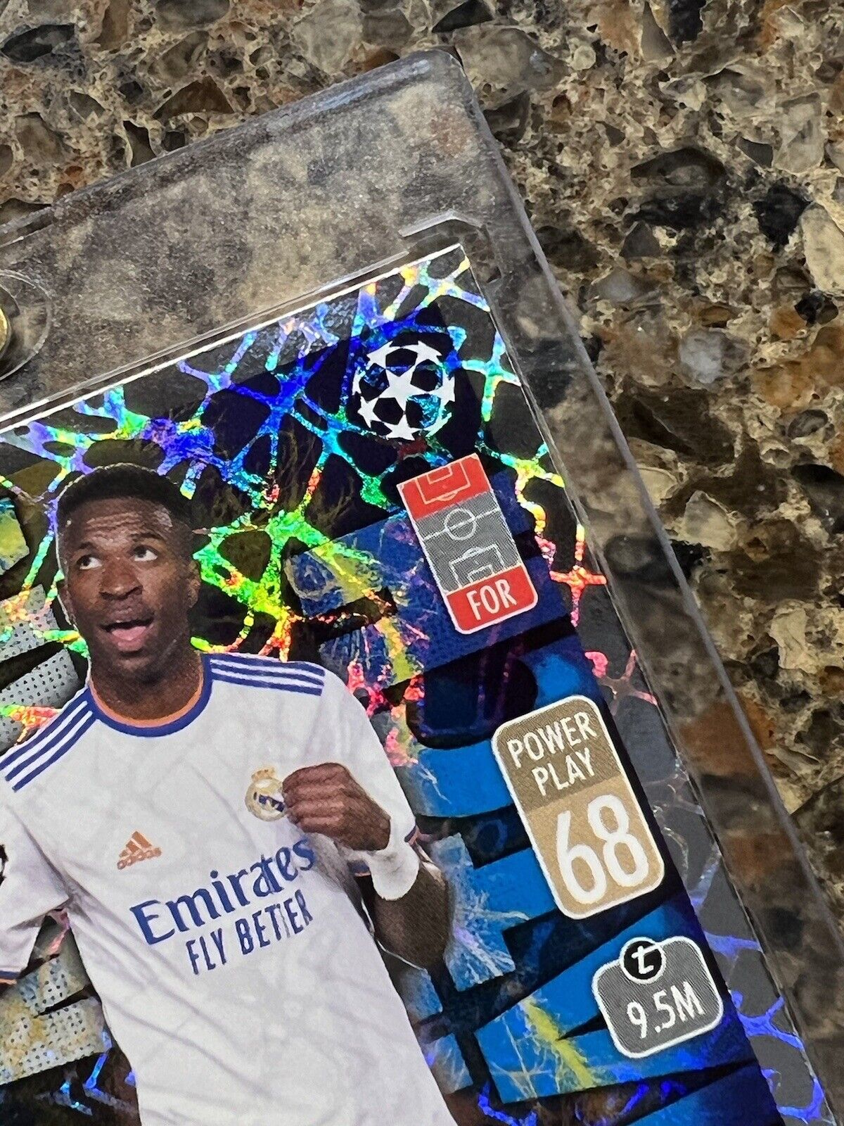 Vinicius Junior 2021 Topps Match Attax UCL Man of the Match Refractor Gem Mint