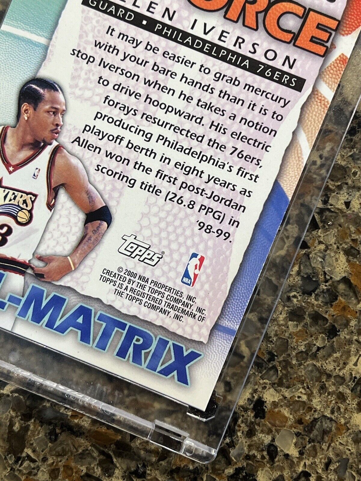 1999-00 Topps All-Matrix Allen Iverson Instinctive Force Refractor 76ers HOF