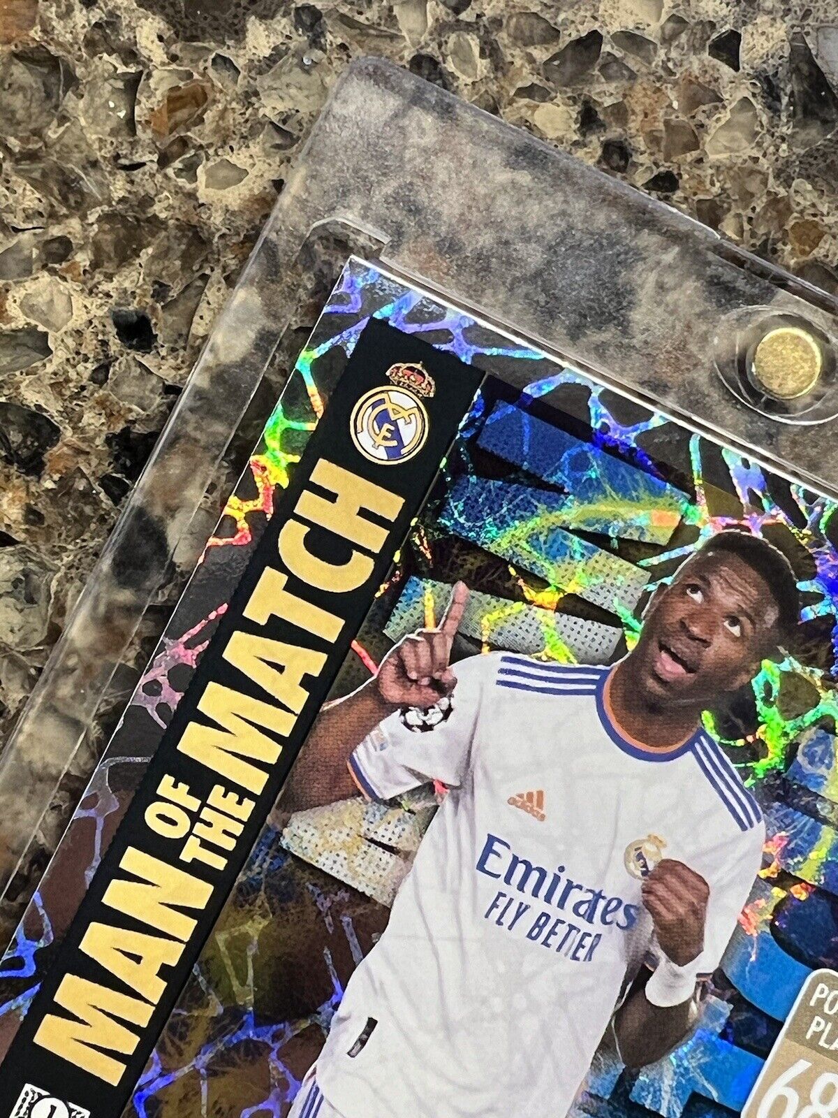 Vinicius Junior 2021 Topps Match Attax UCL Man of the Match Refractor Gem Mint