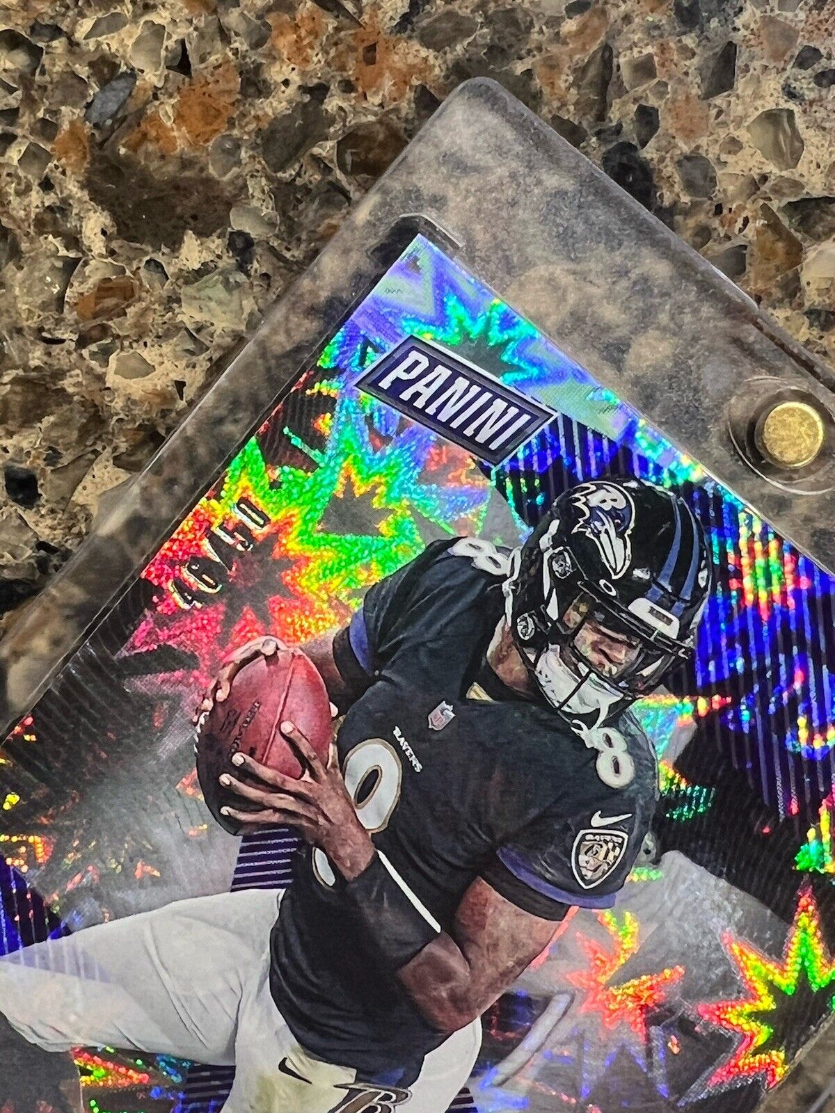 Lamar Jackson 2021 Panini THE NATIONAL #46/50 KABOOM Explosion Super Rare SSP