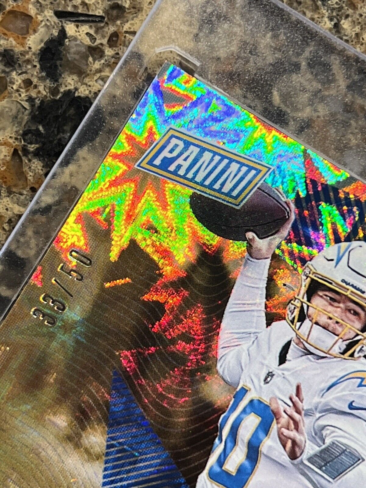 Justin Herbert 2021 Panini The National #33/50 KABOOM Explosion Super Rare SSP