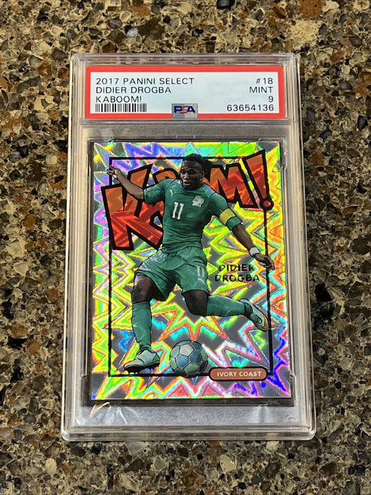 Didier Drogba 2017 Panini Select Soccer KABOOM! Mint PSA 9 Low POP 10 Super Rare