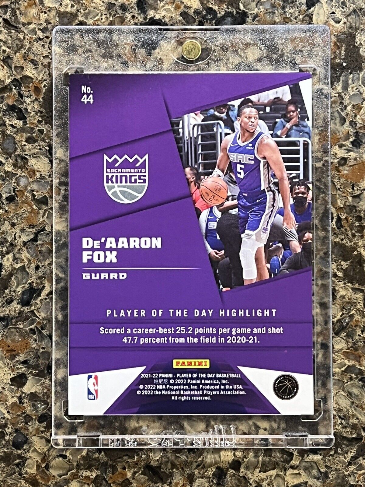 De’Aaron Fox 2021 Panini NBA Player of The Day KABOOM 93/99 Rare Gem Mint SSP