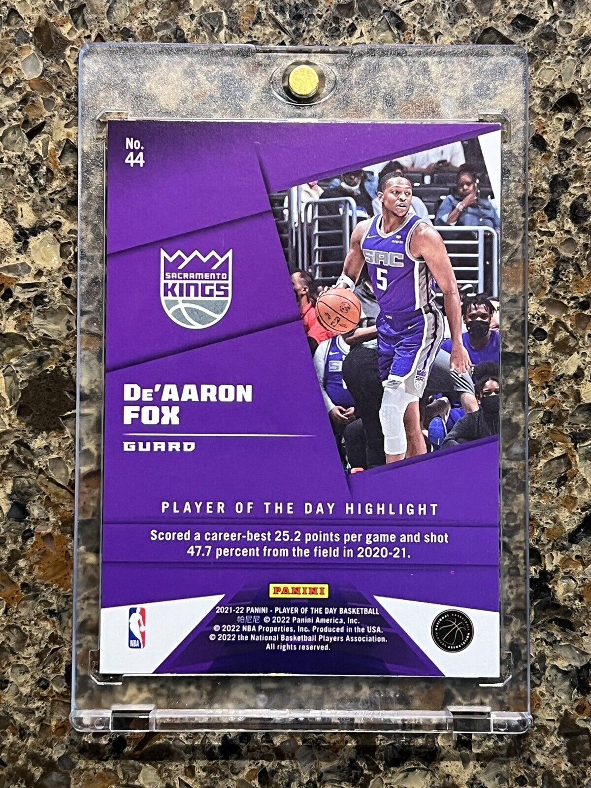 De’Aaron Fox 2021 Panini NBA Player of The Day KABOOM 09/99 Rare Gem Mint SSP