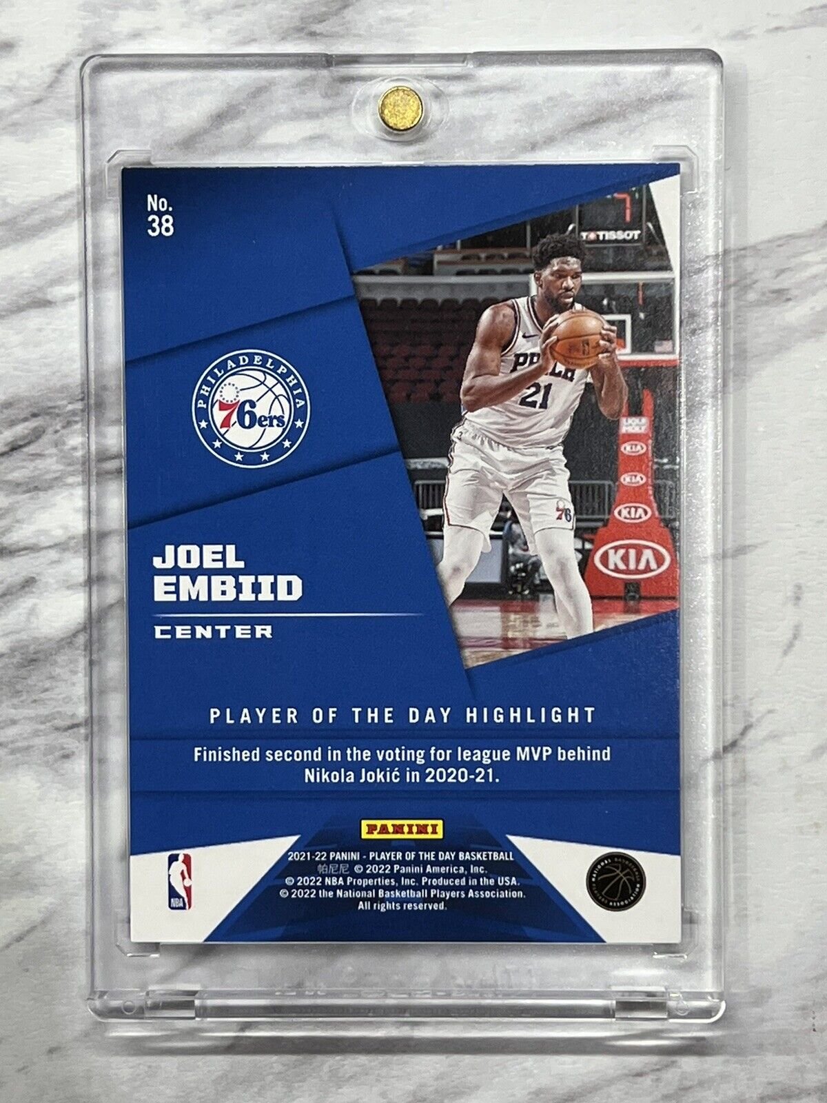 Joel Embiid 2021-22 Panini Player of the Day Basketball Kaboom 23/99 SSP Rare 🚀