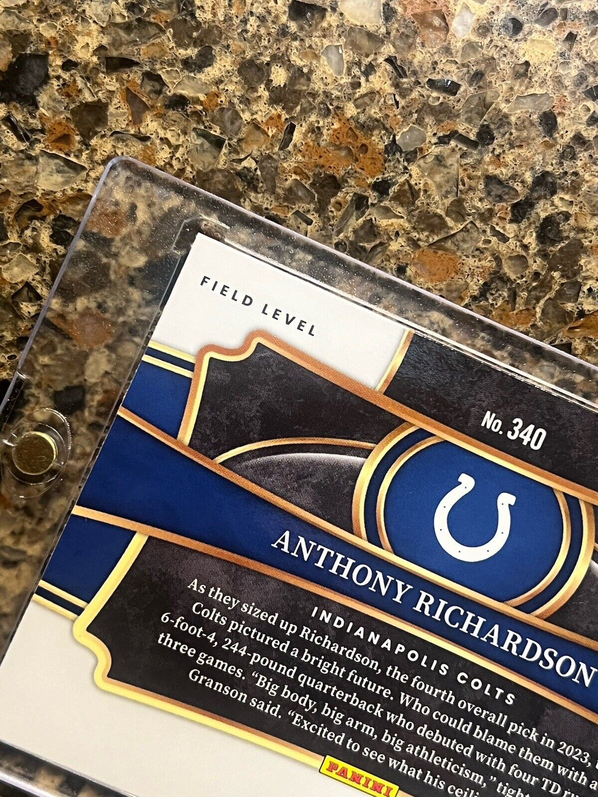 2023 Panini Select Anthony Richardson Field Level Rookie Card #340 Colts (RC)