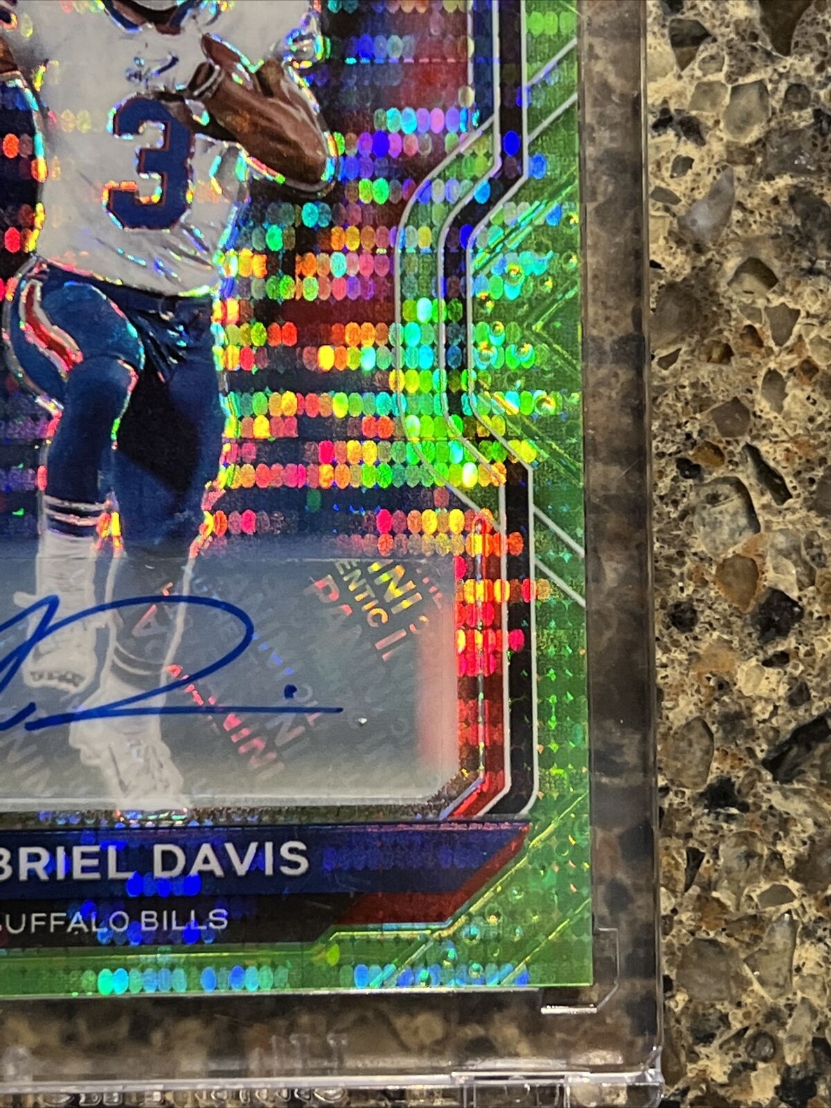 Gabriel Davis RC 2020 Panini Prizm Green Pulsar Prizm Buffalo Bills Rookie Auto