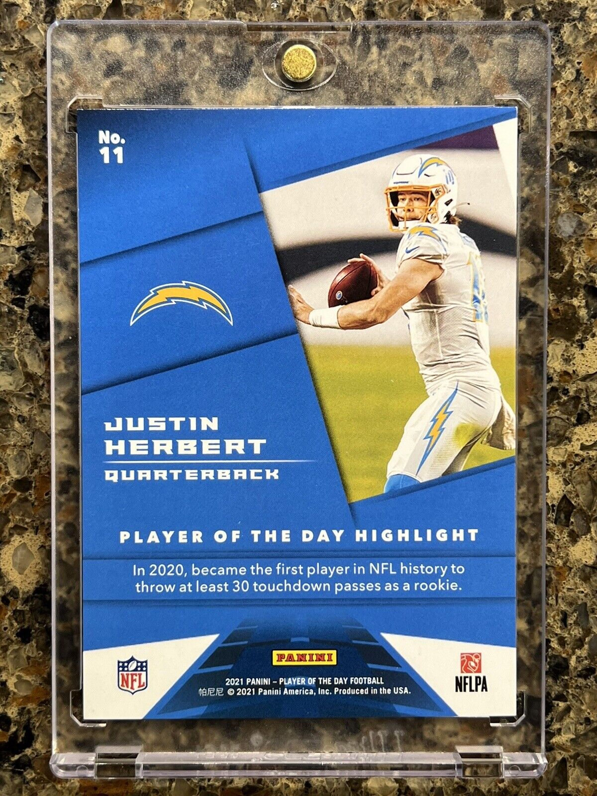 JUSTIN HERBERT 2021 Panini Player of the Day KABOOM #91/99 Super Rare SSP