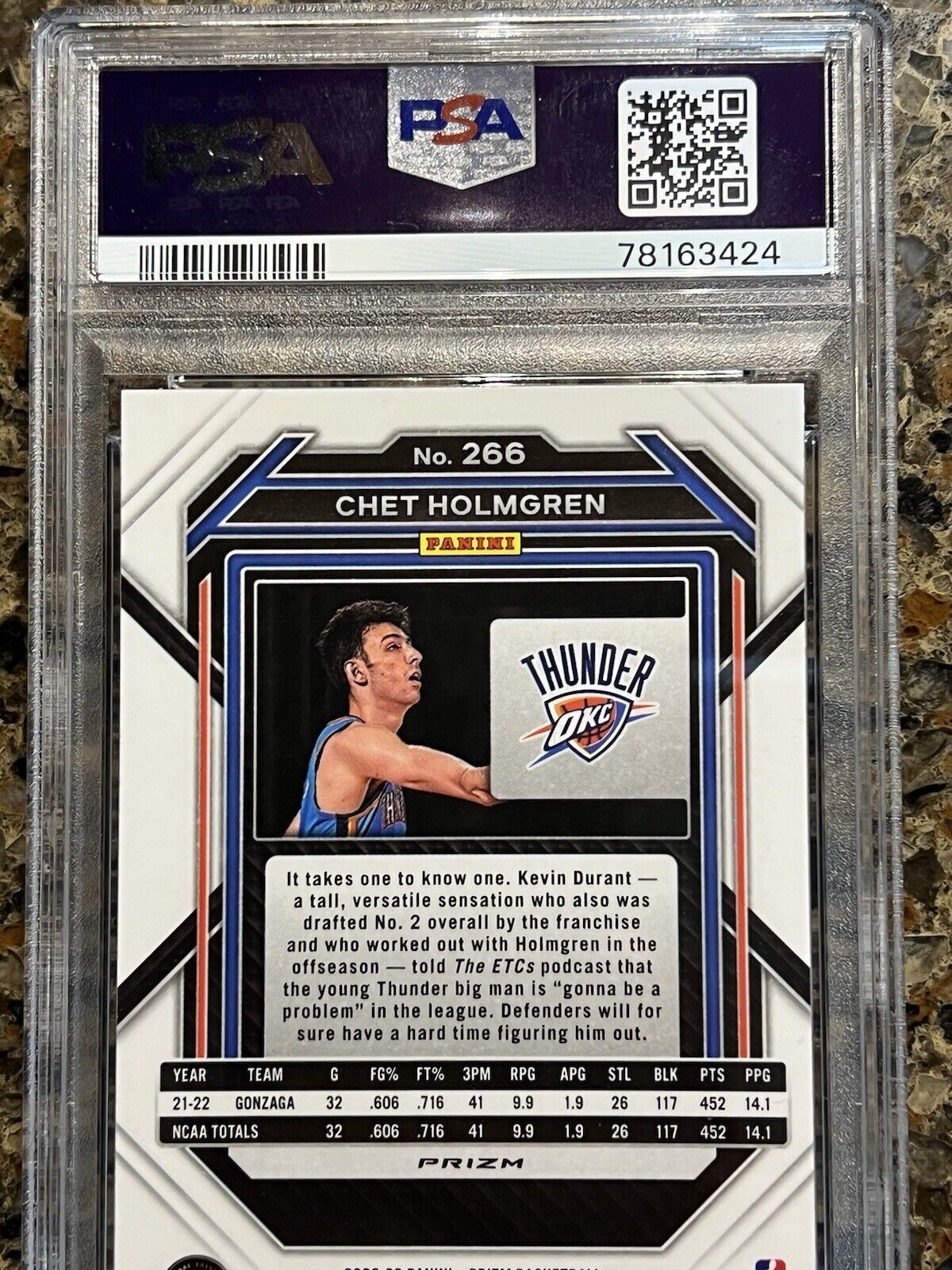 Chet Holmgren RC - 2022-23 Panini Prizm Red Ice - OKC Thunder - Gem Mint PSA 10