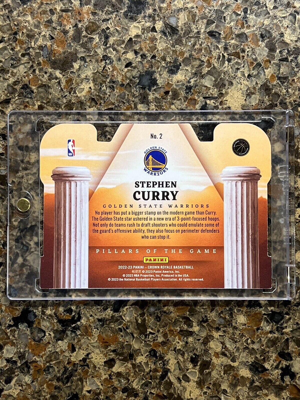 Stephen Curry 2022-23 Panini Crown Royale PILLARS OF THE GAME 2/99 Refractor SSP