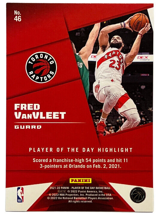 Fred VanVleet 2021 Panini Player of the Day KABOOM 94/99 Super Rare Gem Mint SSP