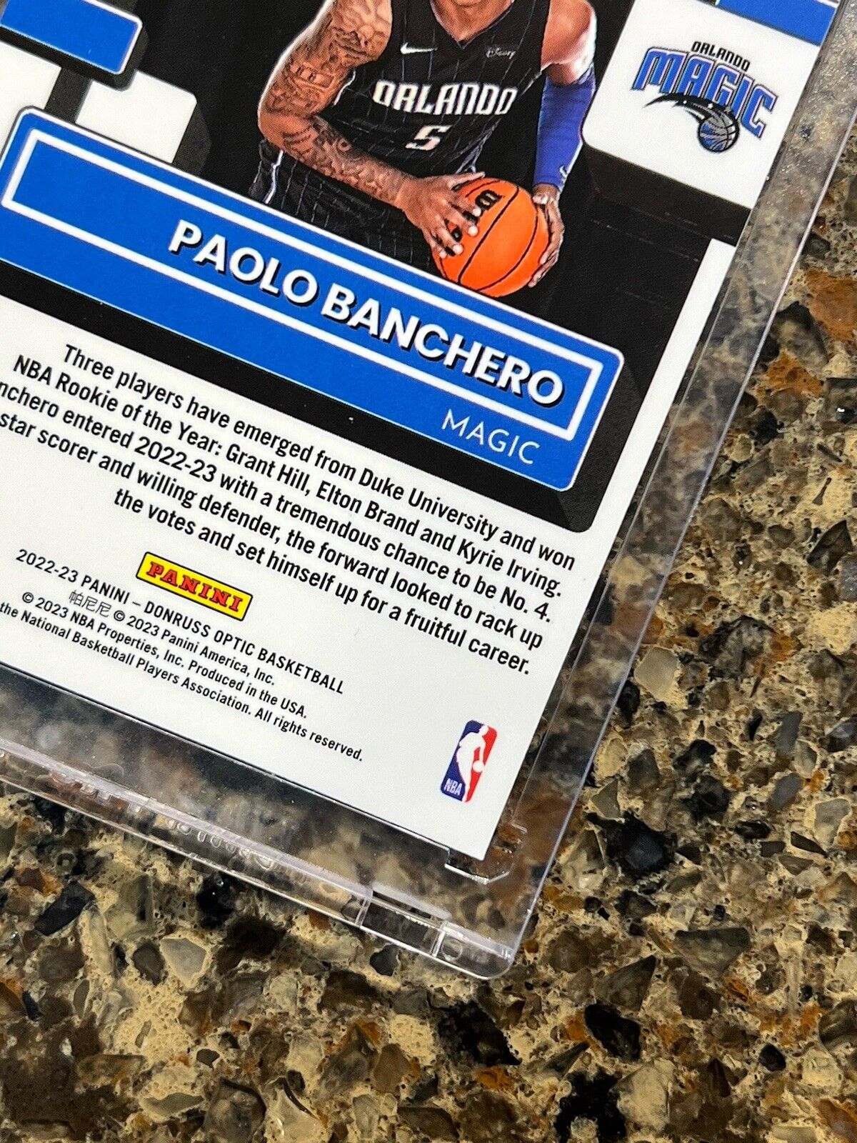 Paolo Banchero RC 2022 Panini Donruss Optic Basketball RATED ROOKIE Gem Mint RC