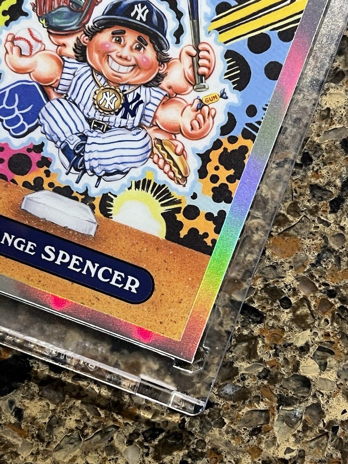 Spencer Jones RC 2023-24 Bowman Chrome Garbage Pail Kids Yankees - CASE HIT! SSP