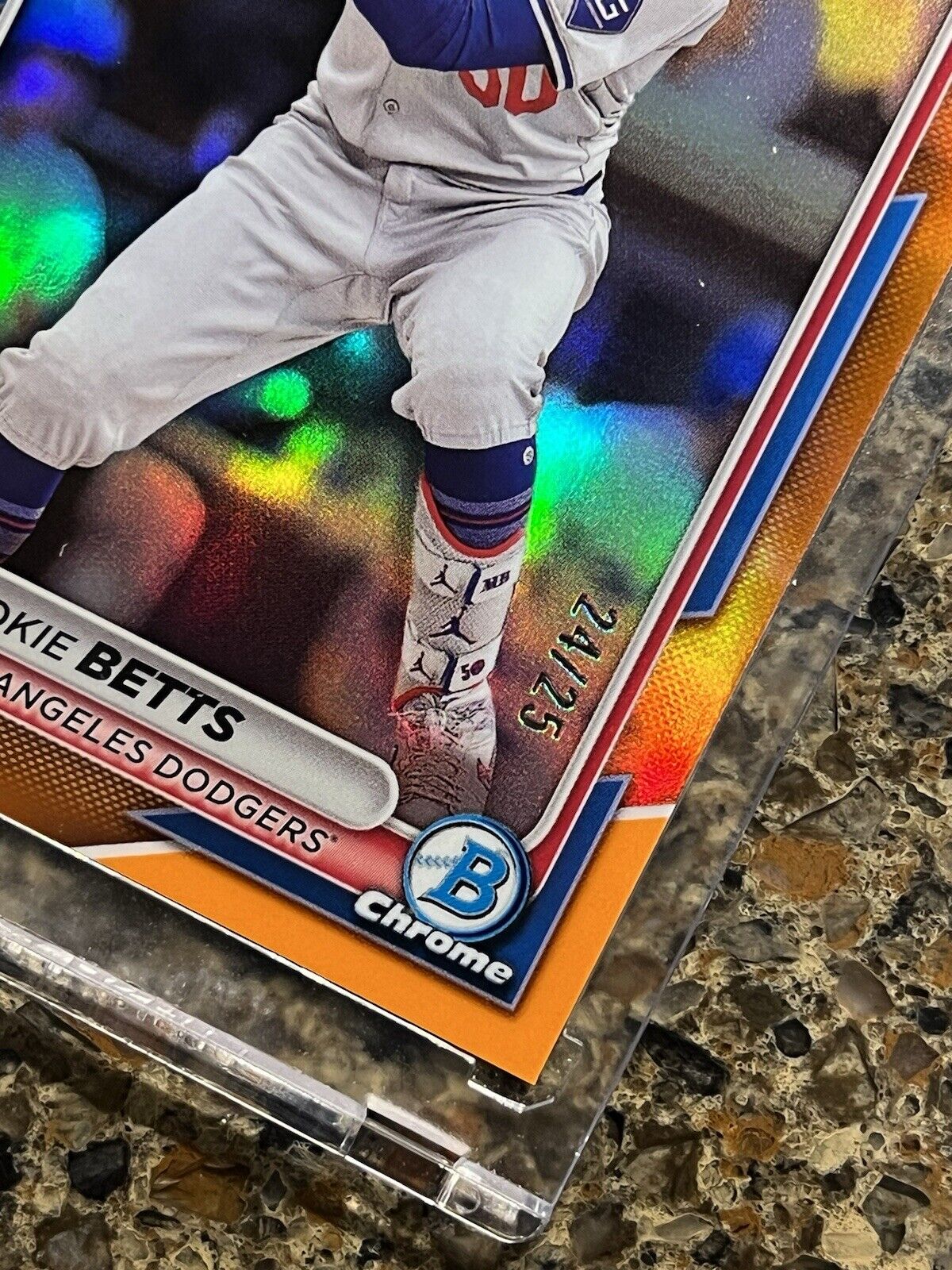 Mookie Betts 2023-24 Topps Bowman Chrome True Orange Refractor #24/25 LA Dodgers