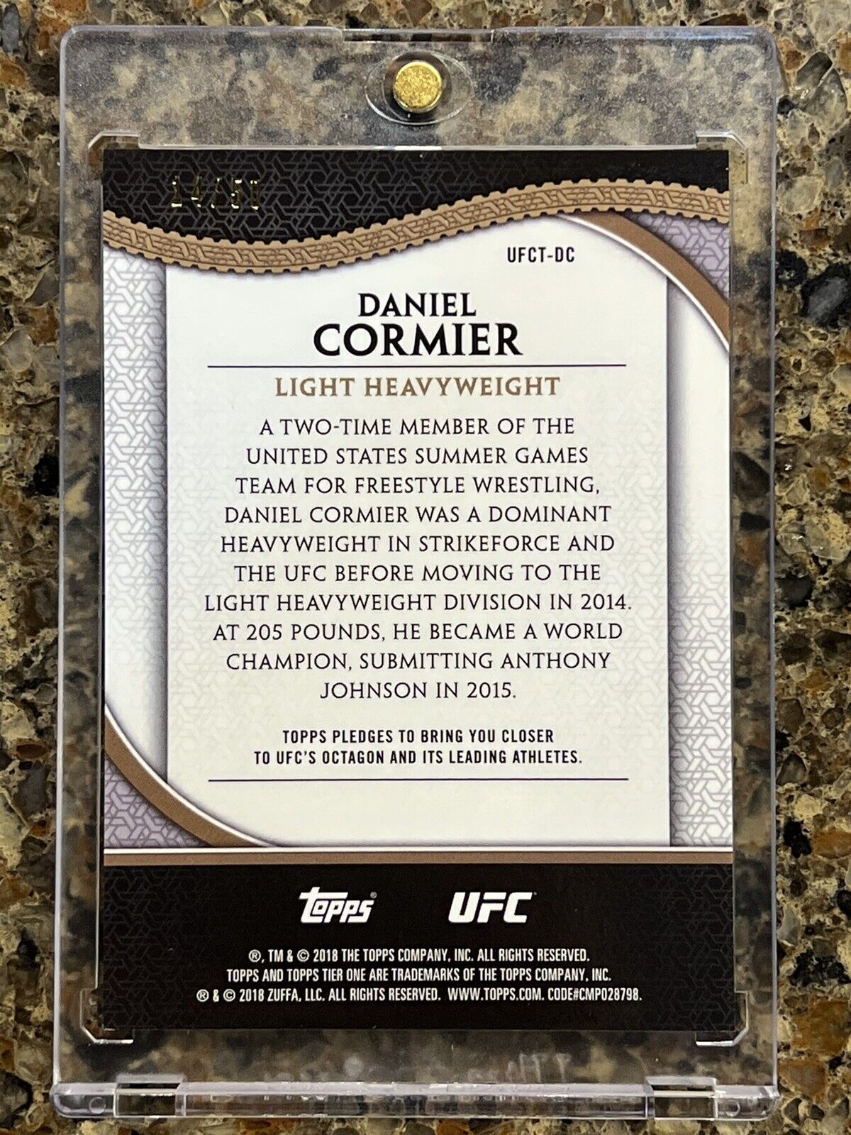 Daniel Cormier 2018 Topps UFC Tier One Pulsar Refractor 14/50 Rare Gem Mint SSP