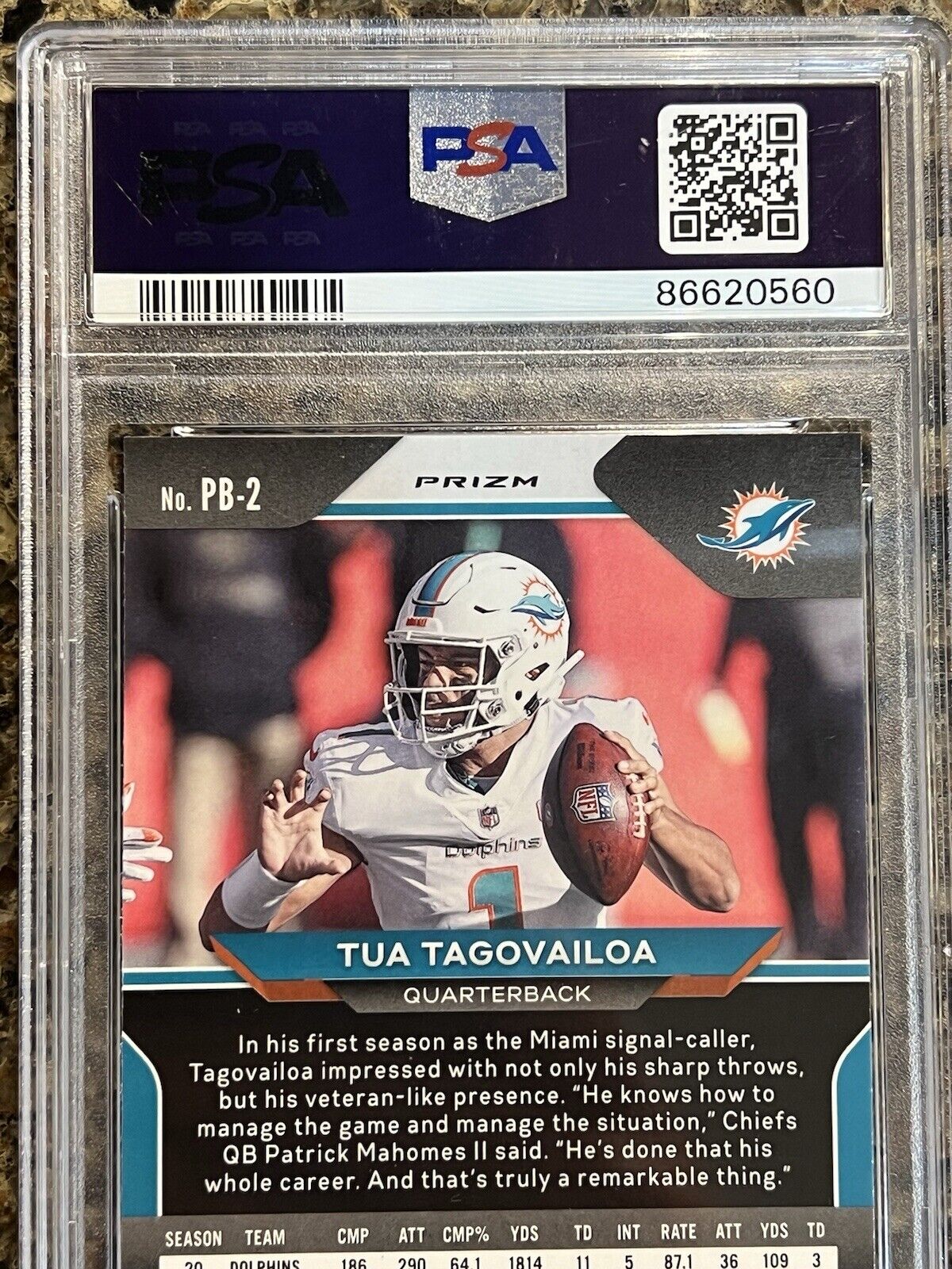 Tua Tagovailoa RC 2020 Panini Chronicles Prizm Black Silver Gem Mint PSA 10