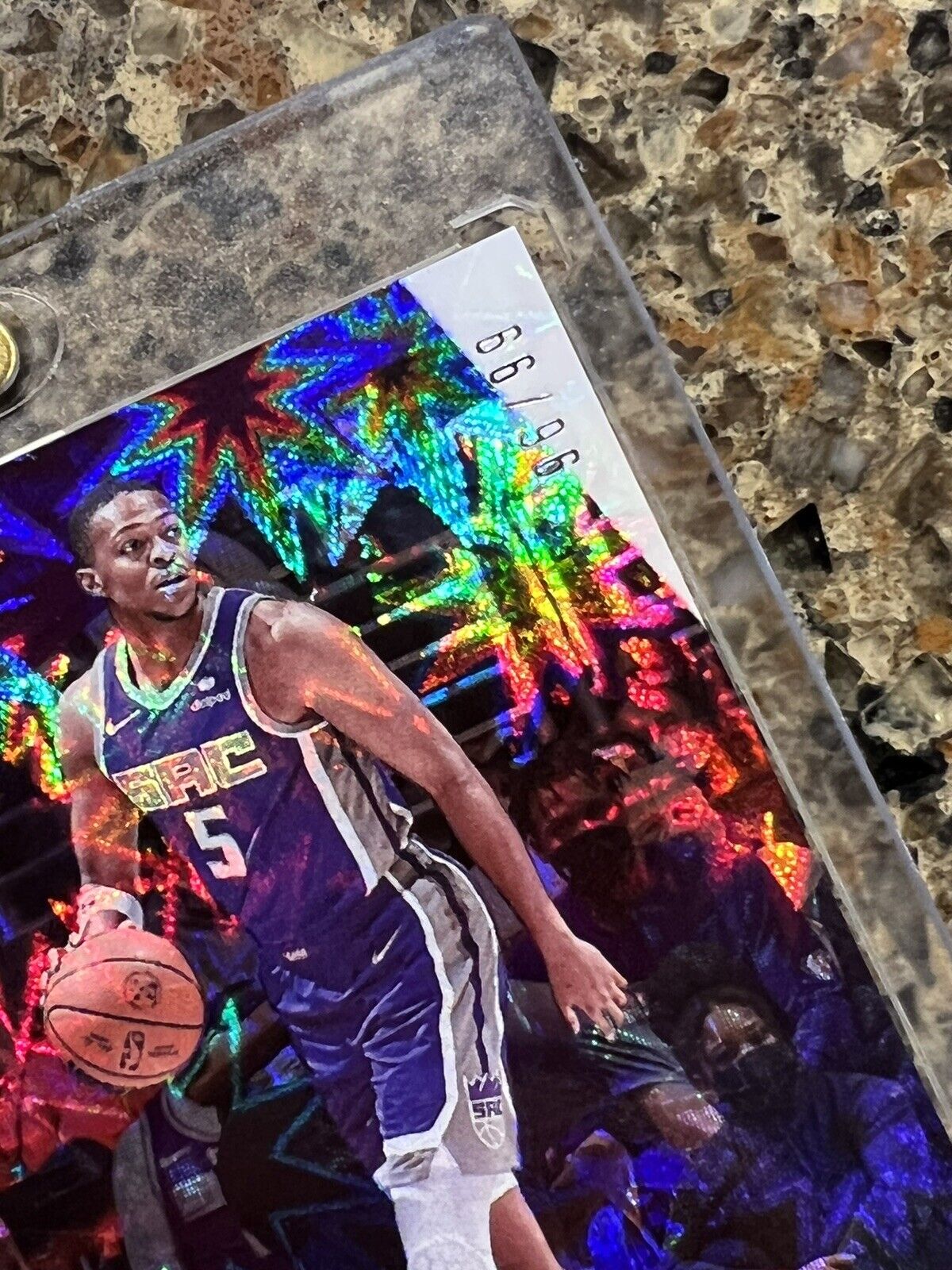 De’Aaron Fox 2021 NBA Panini Player of The Day KABOOM 96/99 Rare Gem Mint SSP