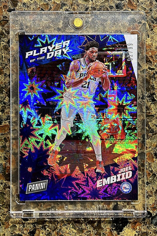 Joel Embiid 2021 Panini NBA Player of The Day KABOOM 92/99 Rare Gem Mint SSP