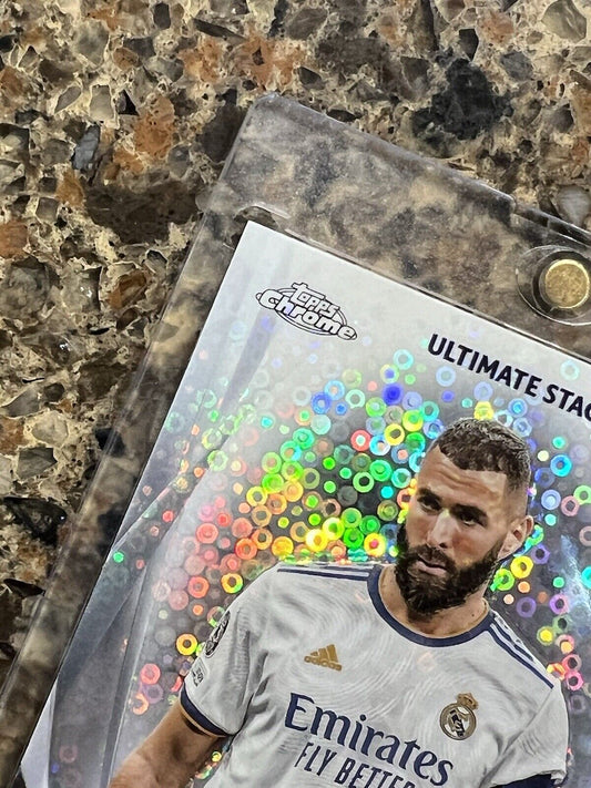 Karim Benzema 2023-24 Topps Chrome UCL Ultimate Stage Disco Refractor Gem Mint