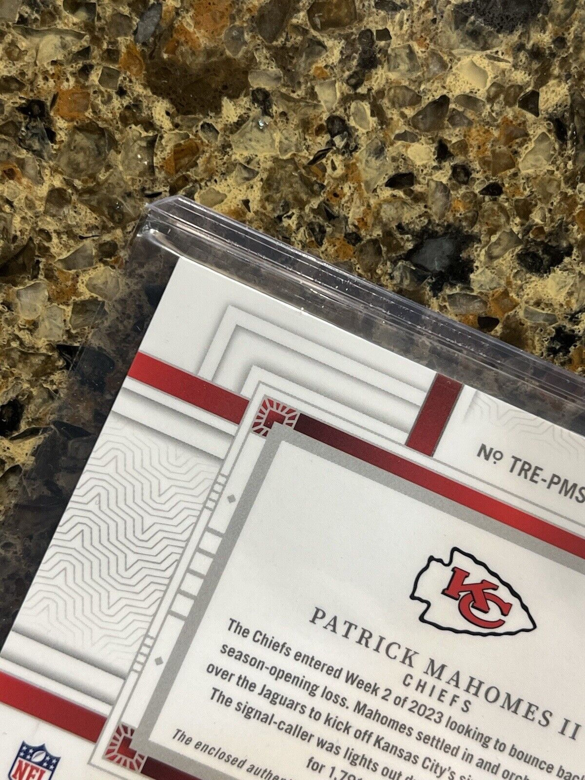 Patrick Mahomes II 2023 National Treasures Tremendous Treasures Patch #03/25 SSP