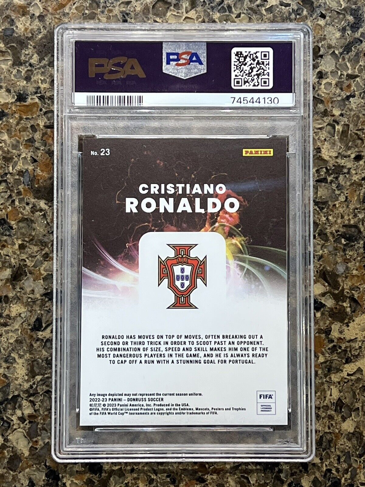 2022 PANINI DONRUSS FIFA - CRISTIANO RONALDO NIGHT MOVES #23 - GEM MINT - PSA 10