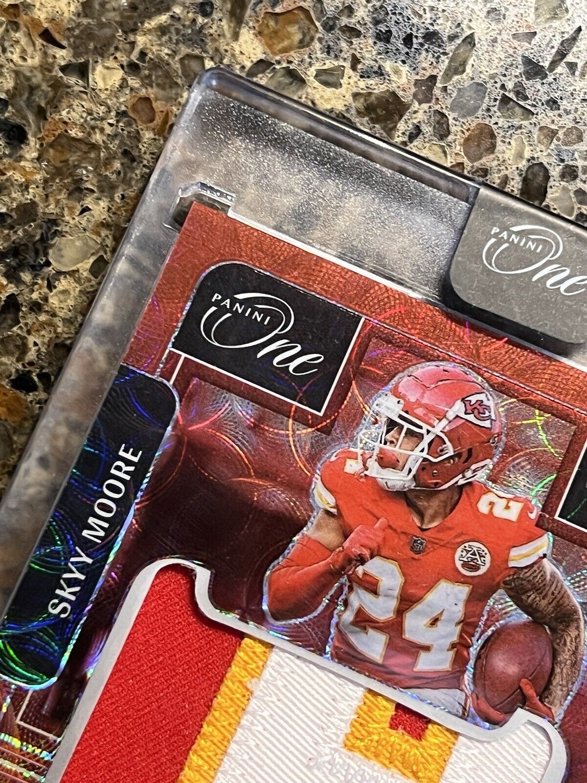 2022 Panini One Skyy Moore Red Scope Prizm Precision Rookie Patch Autograph #/25