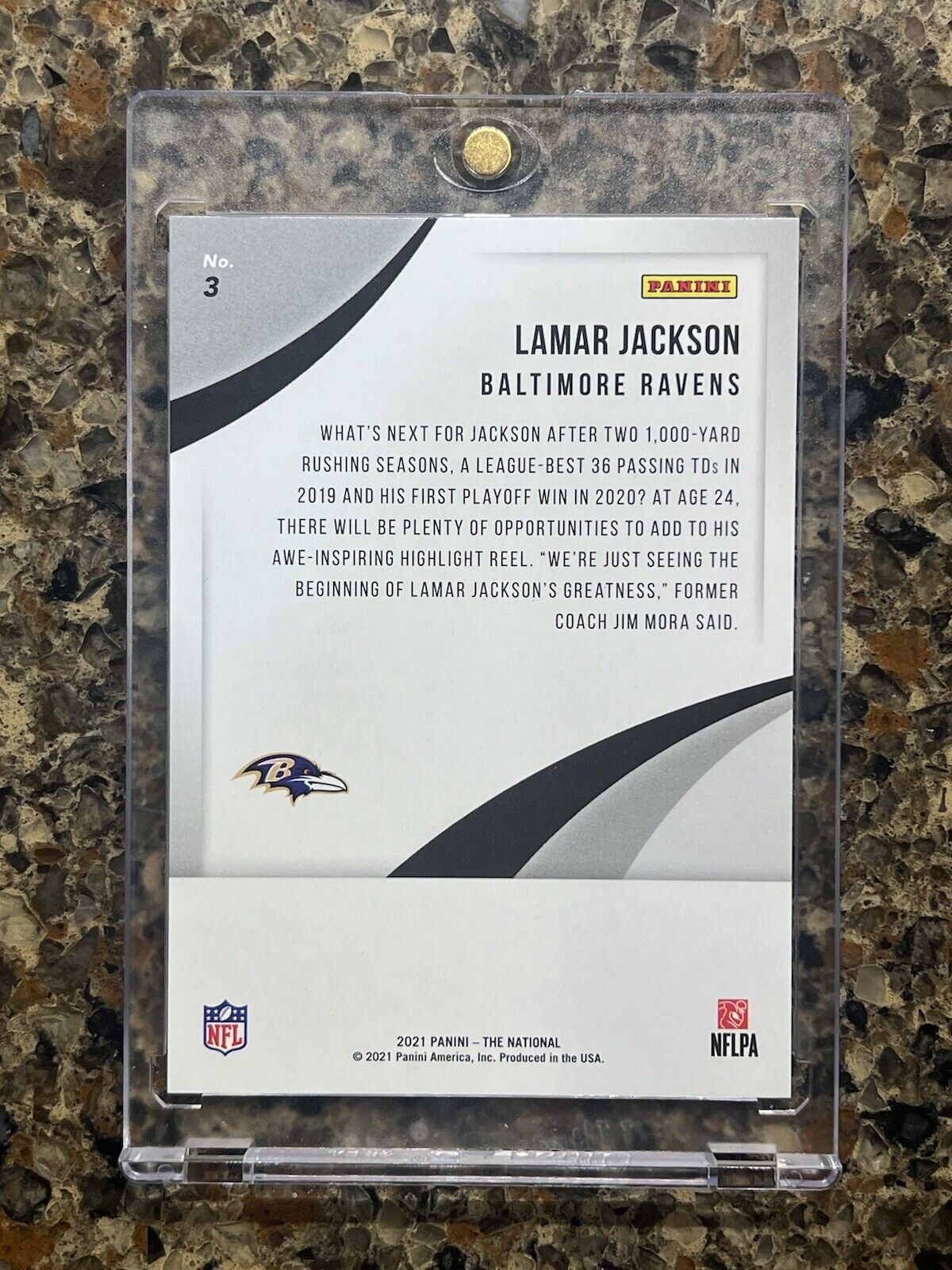 Lamar Jackson 2021 Panini THE NATIONAL #46/50 KABOOM Explosion Super Rare SSP