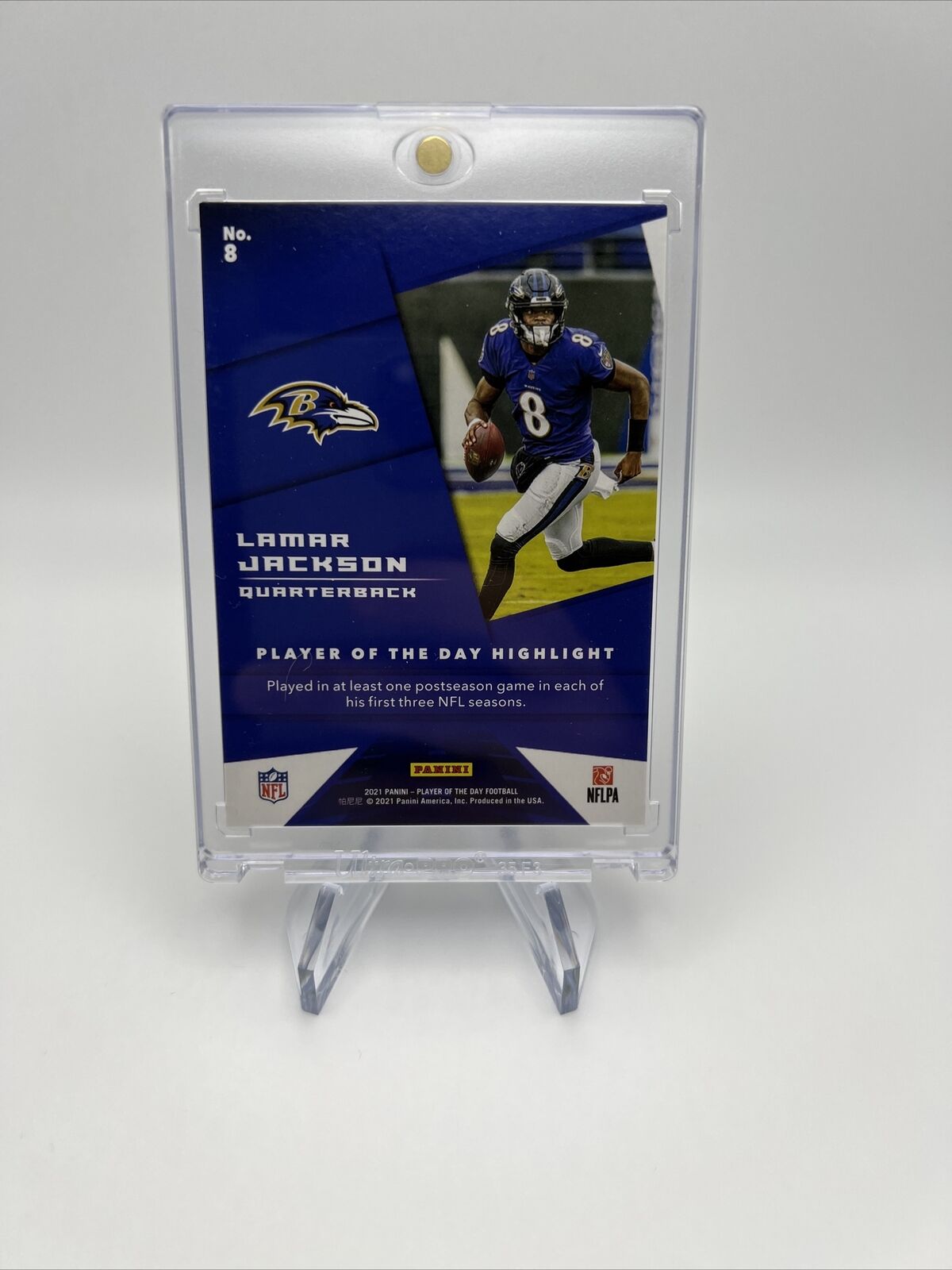 Lamar Jackson 2021 Panini Player of the Day KABOOM #62/99 Ravens Super Rare SSP