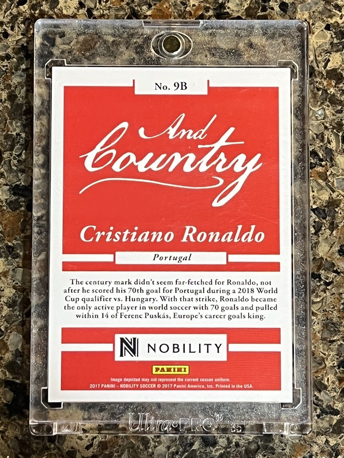 Cristiano Ronaldo 2017 Panini Nobility Soccer And Country Refractor Mint RARE