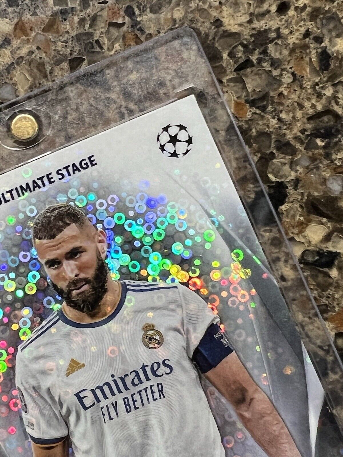 Karim Benzema 2023-24 Topps Chrome UCL Ultimate Stage Disco Refractor Gem Mint