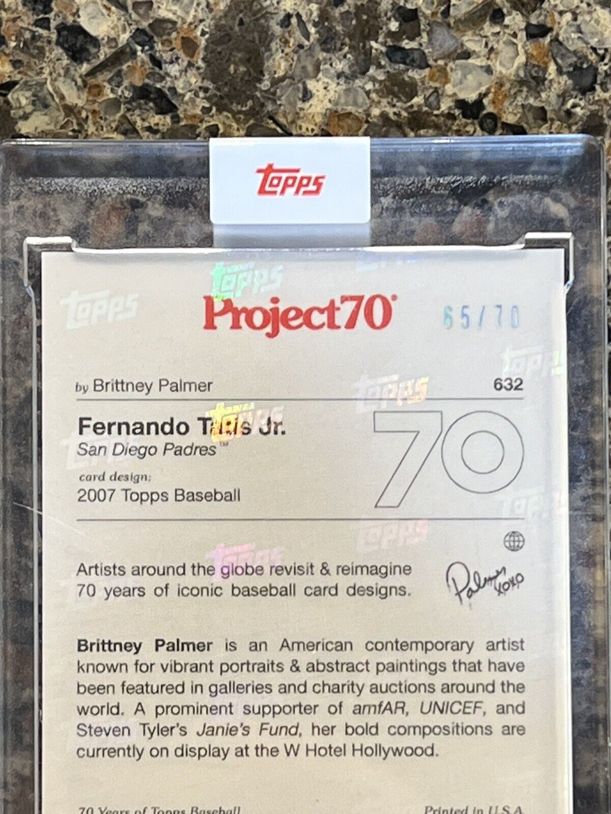 Fernando Tatis Jr. Topps Project70 TETRIS Rainbow Foil 65/70 Brittney Palmer SSP