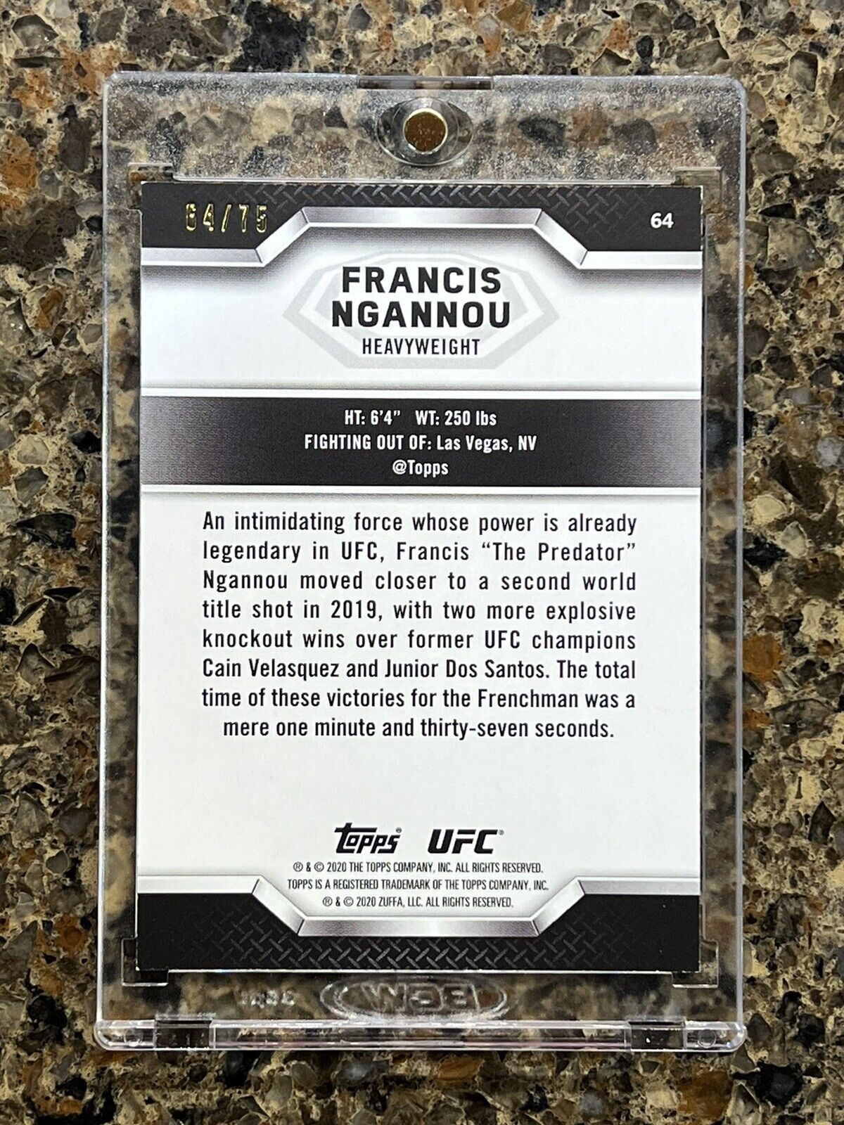 Francis Ngannou 2020 Topps UFC KNOCKOUT BLUE 64/75 SSP