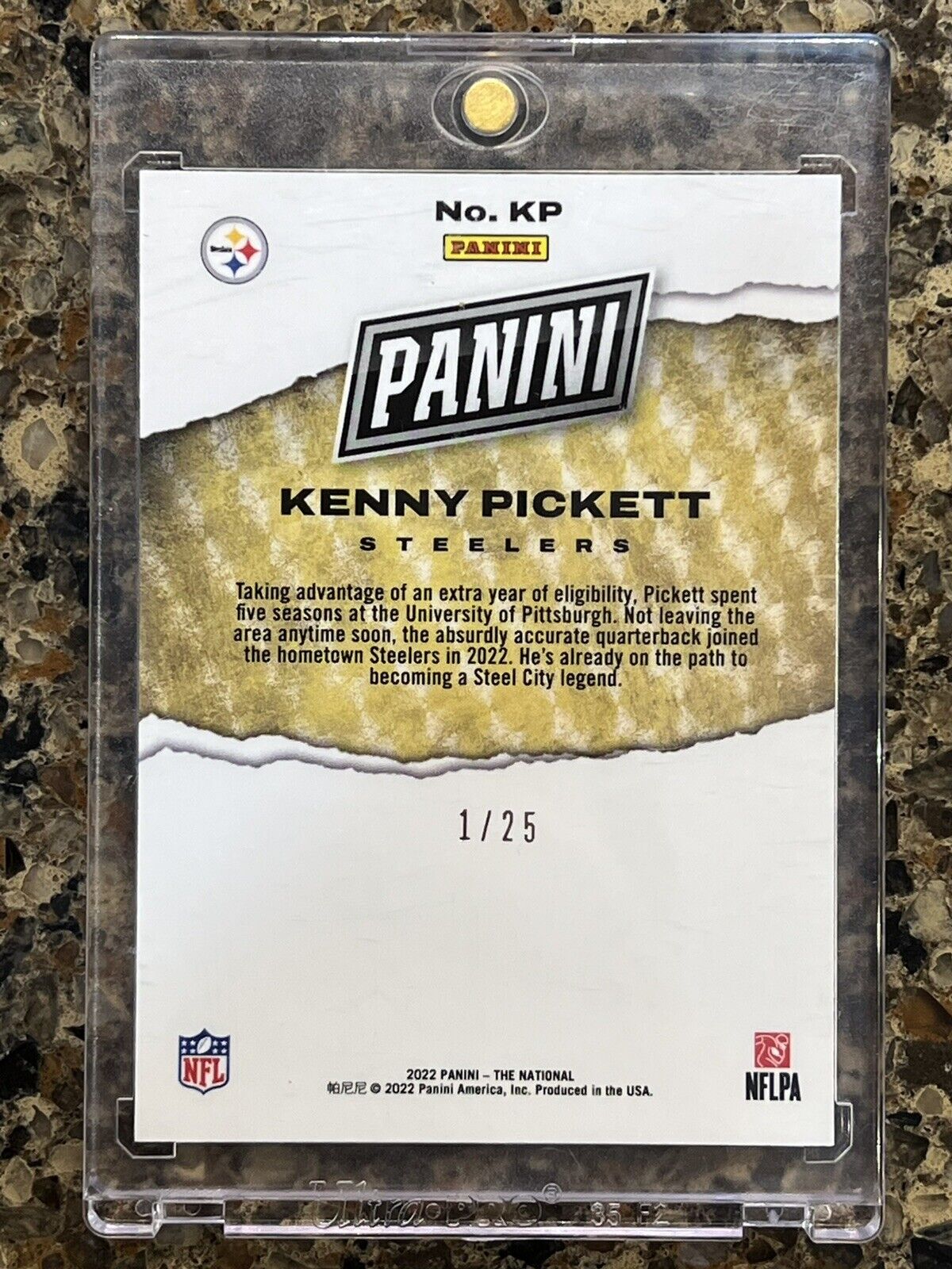 Kenny Pickett RC 2022 Panini The National SPLASH OF COLOR Silver Wave #1/25 SSP