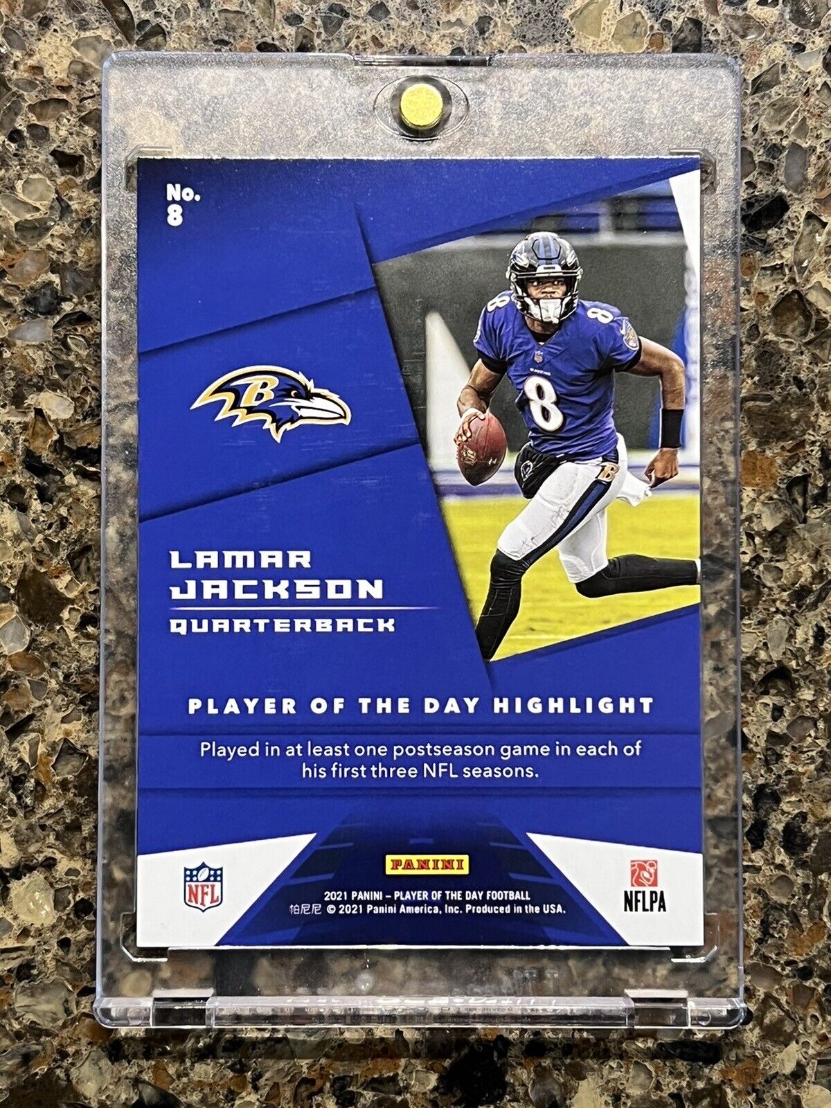 Lamar Jackson 2021 Panini Player of the Day KABOOM #24/99 Ravens Super Rare SSP