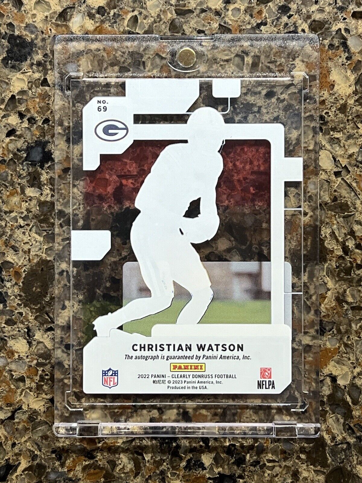 Christian Watson RC 2022 Panini Clearly Donruss RATED ROOKIE Autograph Gem Mint