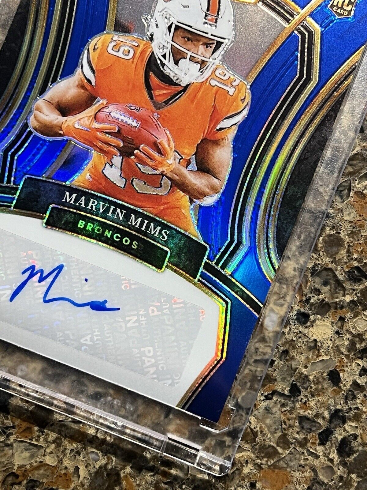 2023 Panini Select Marvin Mims RC Auto Blue /99 Prizm SP #RSI-MMI Denver Broncos