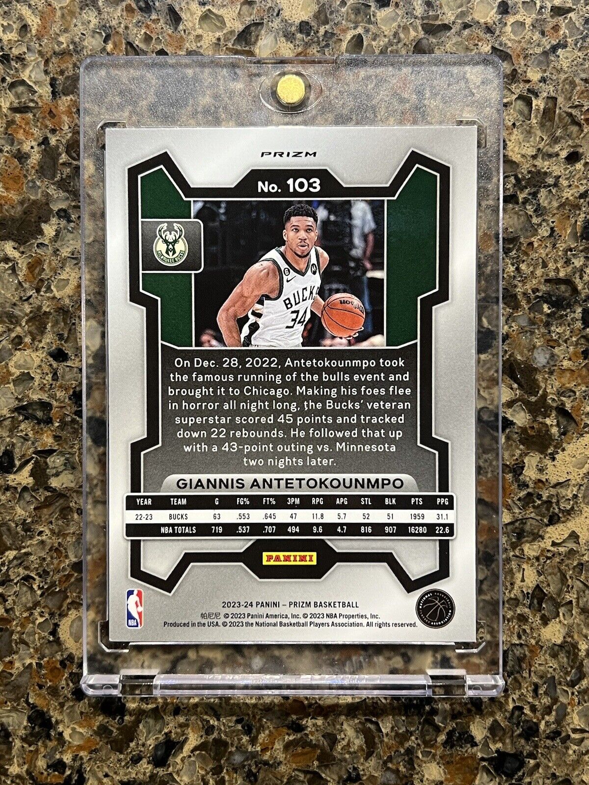 Giannis Antetokounmpo - 2023 Panini Prizm Basketball - Green Prizm - Gem Mint