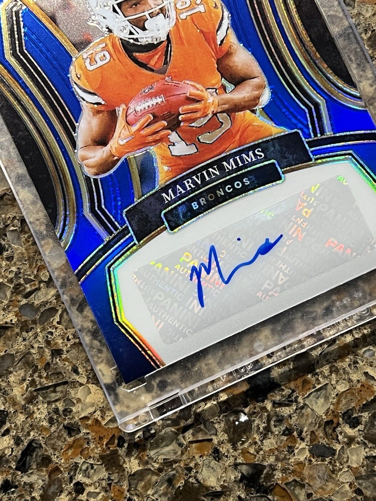 2023 Panini Select Marvin Mims RC Auto Blue /99 Prizm SP #RSI-MMI Denver Broncos