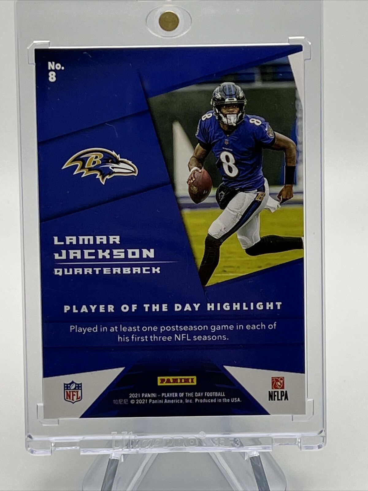 Lamar Jackson 2021 Panini Player of the Day KABOOM #85/99 Ravens Super Rare SSP