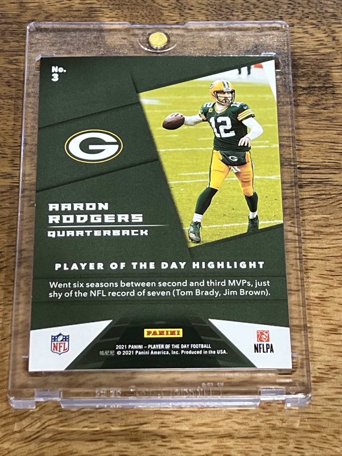 Aaron Rodgers 2021 Panini Player of the Day KABOOM #51/99 Green Bay Packers SSP